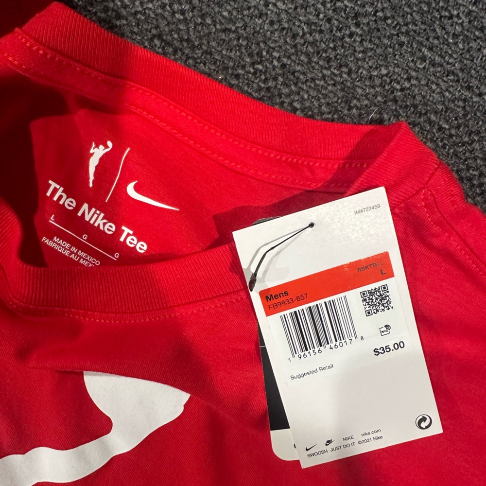 Nike Red Tee with White Logo - Picture 2 of 3